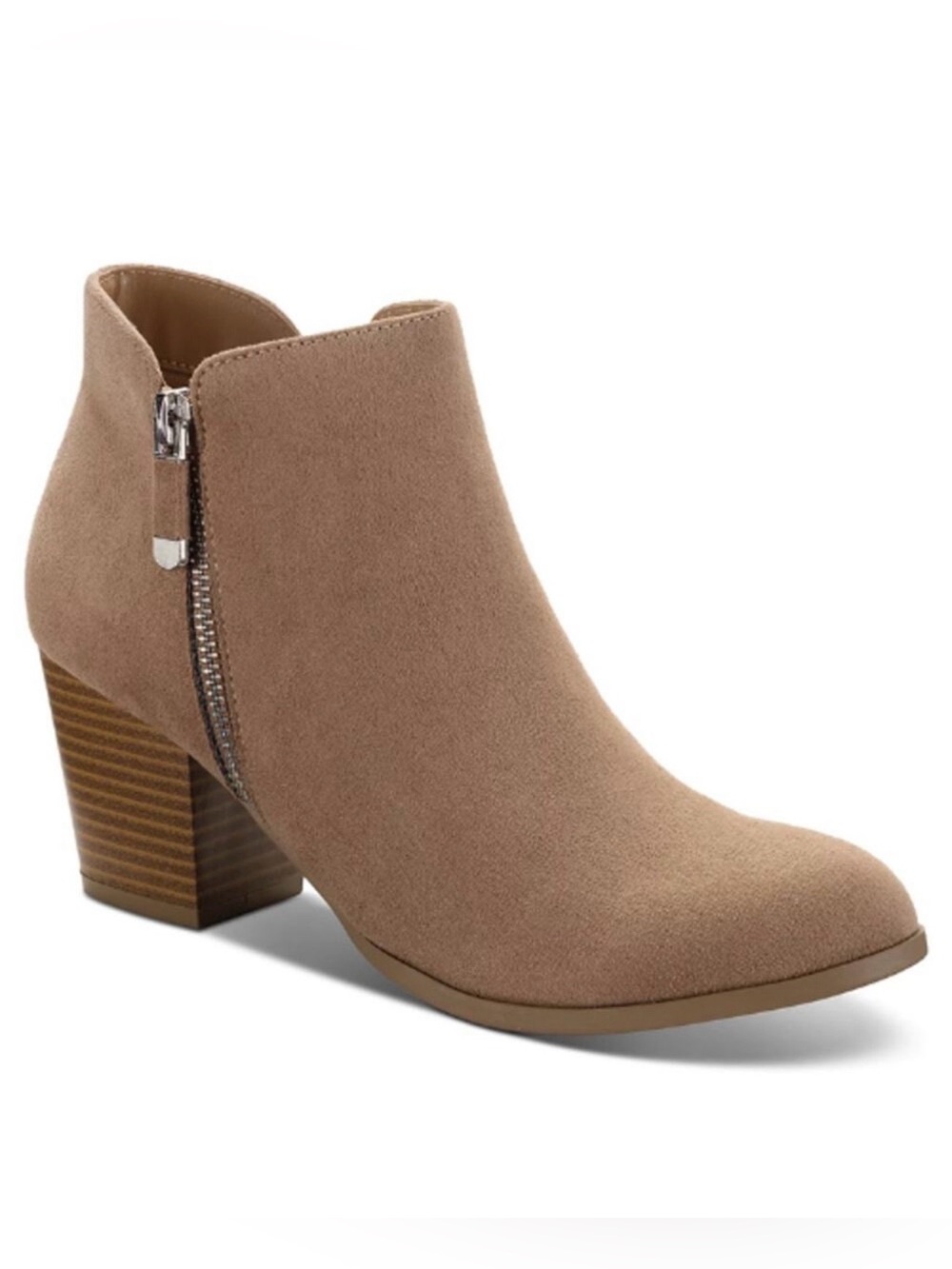 Style & Co. Women's Masinraaf Taupe Suede Ankle Booties size 10